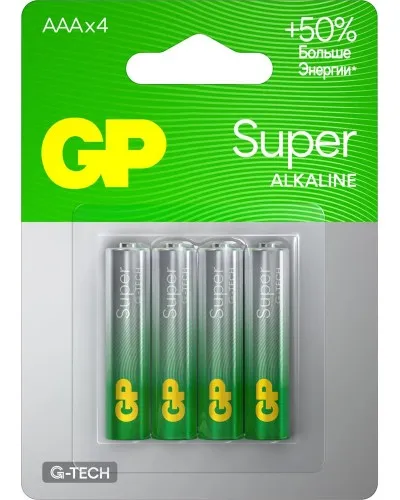 GP Super Alkaline 15A AA (GP 15AA21-2CRSBC4), упак. 4 шт. БЛИСТЕР. Алкалиновые батарейки. GP Batteries в Перми