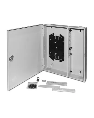 FO-WBX-4xSLT-W140H42-32UN-GY. Кросс оптический настенный. Hyperline в Перми