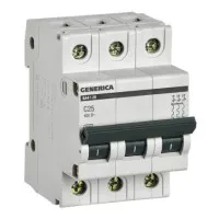 GENERICA ВА47-29 3P C 25А 4,5кА (MVA25-3-025-C). Автоматический выключатель. IEK