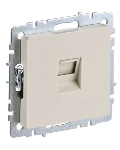 Розетка RJ45 РК10-БрКр кат.5E бежевый BRITE (BR-K10-1-K10). Розетка компьютерная. IEK в Перми