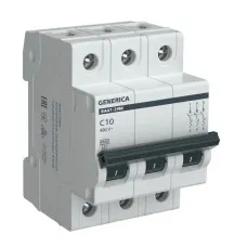 GENERICA ВА47-29М 3P C 10А 4,5кА (MVA21-3-010-C-G). Автоматический выключатель. IEK