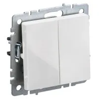 Выключатель 2-клавишный проходной ВС10-2-6-БрБ белый BRITE (BR-V22-0-10-K01). Выключатель. IEK