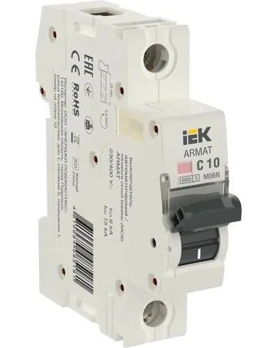 M06N 1P C 10А 6кА ARMAT (AR-M06N-1-C010). Автоматический выключатель. IEK в Перми