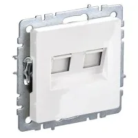 Розетка RJ45 РК10-2-БрБ кат.5E, белая BRITE (BR-K20-1-K01). Розетка компьютерная двойная. IEK