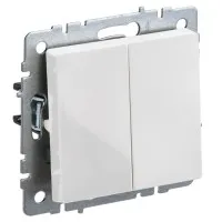 Выключатель 2-клавишный ВС10-2-0-БрБ белый BRITE (BR-V20-0-10-K01). Выключатель. IEK