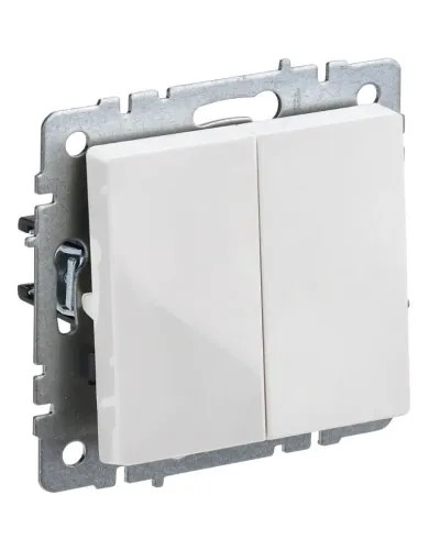 Выключатель 2-клавишный ВС10-2-0-БрБ белый BRITE (BR-V20-0-10-K01). Выключатель. IEK в Перми