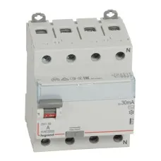 ВДТ DX3 4П 63А AC 30мА N справа (411704). Выключатель дифференциального тока. LegranD