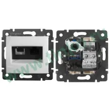 Розетка Valena 2xRJ11+RJ45 Cat.6, белый (770080). Розетка. LegranD