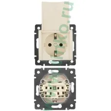 Розетка Valena 2К+3 с откидной крышкой, на винтах 16 А 250В, слоновая кость (774322). Розетка. LegranD