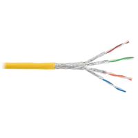 S/FTP, 4pair, Cat7a, Solid, In, LSZH (NKL 4375C-YL). Кабель «витая пара» (LAN) для структурированных систем связи. NIKOLAN
