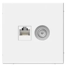 ArtGallery розетка двойная RJ45+TV, кат. 5Е, скрытой установки, механизм, белый (GAL000189). Розетка компьютерная + TV. Systeme Electric