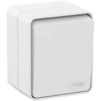 AtlasDesign PROFI54 выключатель 1-клавишный, открытой установки, белый (ATN540111). Выключатель. Systeme Electric