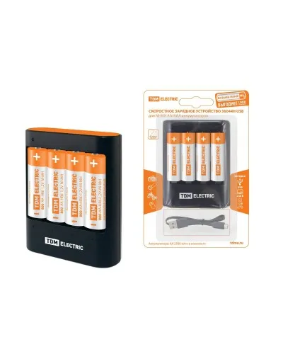 Зарядное устройство 36044Н (3600mA 4слота АА/ААА 4 кан.+4xAA2500 USB) (SQ1702-0101). Зарядное устройство. TDM ЕLECTRIC в Перми