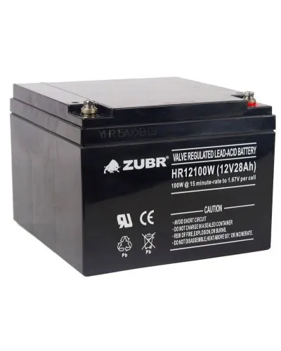ZUBR HR 12100W (12V, 28Ah). Аккумулятор герметичный свинцово-кислотный. ZUBR в Перми