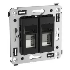 Розетка USB в стену Avanti черный квадрат (4402543). Розетка USB. ДКС