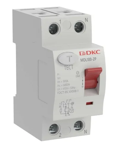 YON MAX MDL100 ВДТ, 2P, 10mA, 16A, АС (MDL100-2P1-16-AC). Автоматический выключатель дифференциальный (УЗО). ДКС в Перми