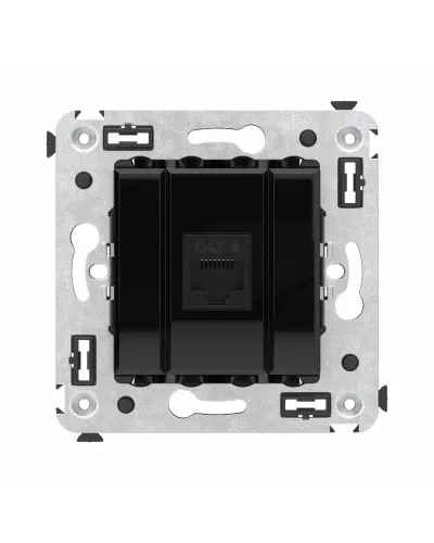Розетка RJ-45 в стену, кат.6E, Avanti, одинарная, черный квадрат (4402693). Розетка компьютерная. ДКС в Перми