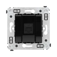 Розетка RJ-45 в стену, кат.5E, Avanti, одинарная, черный квадрат (4402663). Розетка компьютерная. ДКС