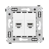 Розетка RJ-45 в стену, кат.5E, Avanti, двойная, белое облако (4400664). Розетка компьютерная. ДКС