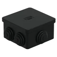 Коробка JBS070 70х70х40, 6 вых., IP44, черная (44056BL-1). Коробка монтажная. Экопласт
