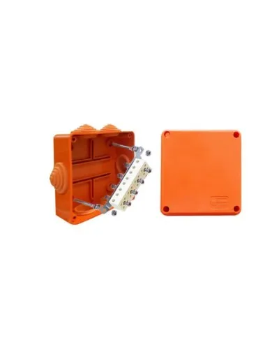 Коробка JBS100 100х100х55, 6 вых., 4P (0,15…4мм²) (43147HF): Коробка монтажная, огнестойкая, без галогена в Перми
