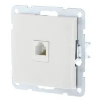 Розетка RJ-45 кат. 5е с накладкой, белый LK60 (866104-1). Розетка компьютерная. Экопласт