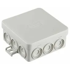 Коробка JBL085 85х85х38, 12 вых., 8P (0,15...2,5мм²) серая (43355HF-GR). Коробка монтажная, огнестойкая, без галогена. Экопласт